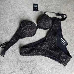 Vetchy black with gold shimmer women’s bikini set